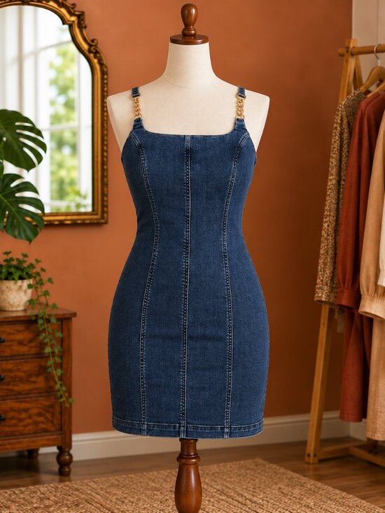 Guess Dresses & Skirts - Eco Bailee Chain Denim Dress